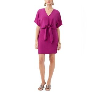 Trina Turk Argan Mini Dress in Fuchsia Pink Front Tie Detail sz Small Made in US